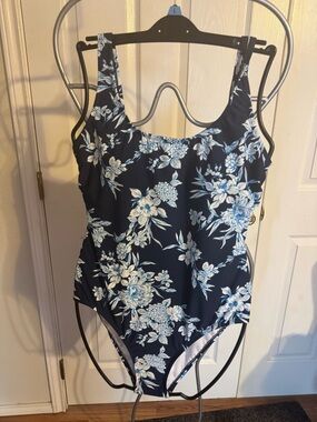OP Navy Floral One-Piece Swimsuit